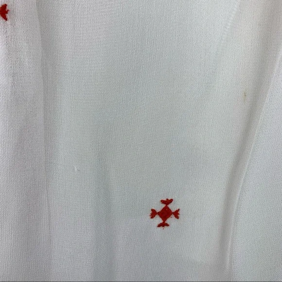 FLOREAT White Boho Blouse Red Embroidery 8 - Picture 12 of 13